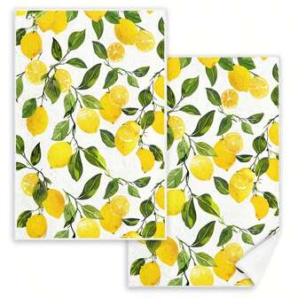 2pcs Lemon Kitchen Towel Quick Dry Cleaning Bowl Towel, Decorative Tea Towel Lemon Kitchen Decoration For Housewarming Gifts Dining, Home, Wedding, Banquet, Buffet Dish Towels, Bathroom Kitchen Supplies Christmas Decorations Home Christmas Gifts Christmas Decor