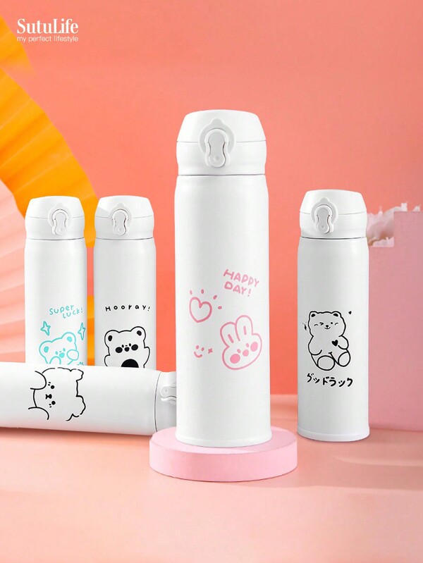 1 pieza, Taza de agua de acero inoxidable, portátil, botella de agua, aislamiento térmico y frío, regalo para hombres y mujeres para volver a la escuela
