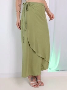 WRAP OVER WRAP SKIRT VARIOUS WAYS TO WEAR IT - Olive Green - View 3