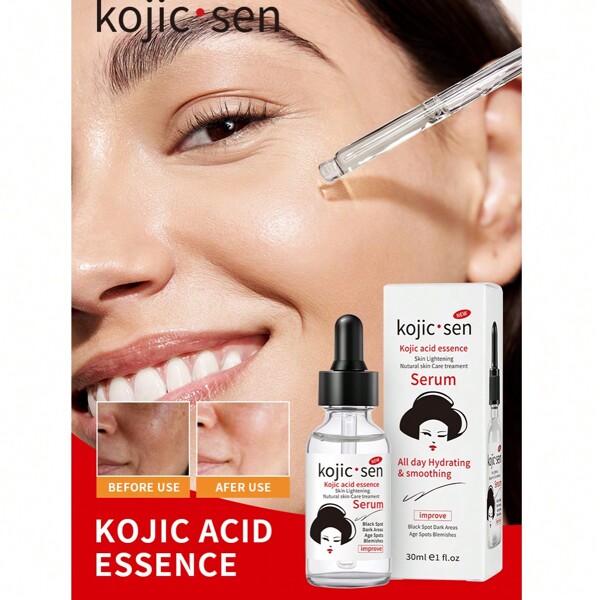 ALDTVQWA Kojic Acid Brightening & Hydrating Facial Serum, Skin Repair & Moisturizing Essence, Brightens Complexion