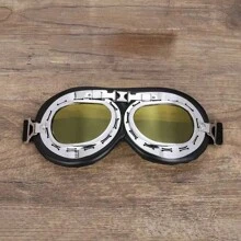 1 Paar Retro Harley Silberrahmen Brillen, Motorradbrille, Fahrradbrille, Retro WWII Brille, Outdoor Sport Windschutzbrille