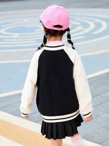 mini bala Tween Girl' Baseball Jacket, Cute And Stylish Spring Outerwear