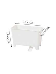 Kitchen Sink-Side Trash Can With Drainage, Food Waste & Juice Filter Bin - White - View 2