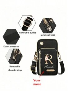 Aanpasbare mini-crossbodytas met telefoonvak en portemonnee - waterdicht, casual stijl voor dagelijks gebruik en reizen - perfect cadeau-idee, mini-crossbodytas, waterdicht, telefoonvak, portemonnee