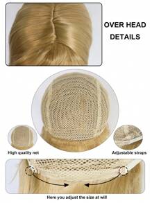 Peluca larga recta de princesa rubia con flequillo, fibra sintética sin pegamento de 60 pulgadas, peluca de princesa para mujeres, cosplay anime, uso diario, fiestas de San Valentín y Halloween, escuela, carnaval, conciertos, vacaciones, fotografía, Comic Con, exposiciones, regalos de Acción de Gracias, decoraciones navideñas