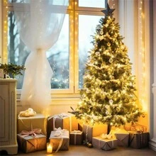 1 pieza Luces de hadas de secuencia de LED con batería, decoración navideña interior/exterior, decoración para bodas y fiestas - Material plástico, eficiente energéticamente, fácil de colgar, baterías no incluidas