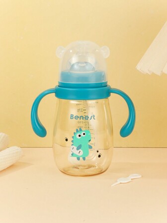 1 件 210ml/330ml 婴儿 PPSU 奶瓶，带手柄和吸管，自动喂食，卡通图案，附赠 2 个奶嘴