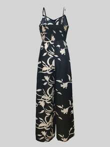 女士印花连体裤，休闲时尚，适合度假和日常穿着