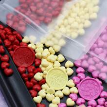 100pcs/Bag Heart-Shaped Sealing Wax Beads, Suitable For Stamps, Handmade Cards & Envelopes Decoration, Wax Seal, DIY Crafts, Gift Packaging, Envelope Sealing, Party Invitations, Scrapbooking, Back To School, Stationery - Heart - View 7
