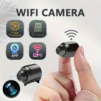 1 pieza Cámara inteligente oculta inalámbrica pequeña, Cámara de seguridad WiFi de 1080P con detección de movimiento y control por aplicación, Alimentación continua por USB (sin batería). Adecuada para monitoreo de perros y gatos en interiores y exteriores/hogar/grabación/aplicación de la ley/recopilación de evidencia.
