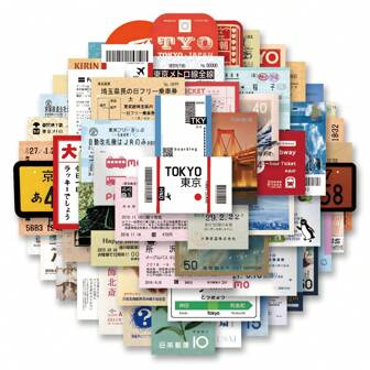 60 st. japanska vintage resestämpelgraffitiklistermärken, söta tecknade estetiska vinyldekaler för vattenflaskor, bärbara datorer, telefoner, skateboards, gitarrer, bagage, klippböcker, hjälmar, , motorcyklar, bilar, väskor för Halloween, jul, Thanksgiving, påskfester och dekorationer