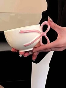 1 件公主风格女孩蝴蝶结咖啡杯，少女 3D 蝴蝶结手柄陶瓷杯，拿铁/卡布奇诺杯，早餐杯，送给女朋友/最好的朋友的生日返校礼物 - 彩色 - 查看 16