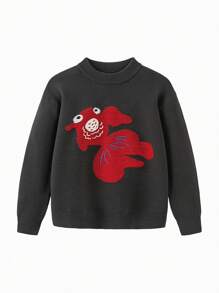 mini bala Jerseys tejidos familiares, ropa de punto para Año Nuevo Invierno para niños - Gris - Ver 4