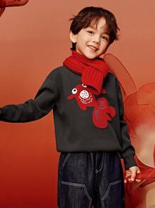 mini bala Jerseys tejidos familiares, ropa de punto para Año Nuevo Invierno para niños - Gris - Ver 1