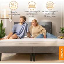 Emma Colchón King Size Comfort, Colchón de Memory Foam I 200x190 cm | Tecnología Cut-Outs I Colchones en Caja I Tecnología Alemana I Soporte Ergonómico I 100 Noches de Prueba y 10 Años de Garantía - Rey - Ver 5