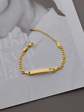 1pc Customized Children's Fashion Jewelry, Personalized Stainless Steel Bracelet With Custom Pendant/Charm, Suitable For Boys & Girls, Can Be Used For Anniversaries, Mother's Day, Birthday, Graduation, Daily Wear, Weddings, Parties, Father's Day
