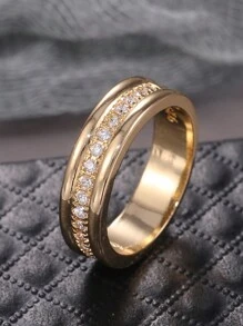 Stylever 1pc 925 Sterling Silver Elegant Fashion Single Row Cubic Zirconia Ring, Basic Single Ring, Delicate Jewelry, Suitable As Birthday, Party, Wedding Gift For Women