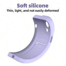 1pc Purple Liquid Silicone Soft Phone Case With Magnetic Kickstand, Colorblock Buttons, Card Slots, TPU Full Coverage Protective Shell Compatible With Iphone, Compatible With Galaxy, Compatible With Redmi, Compatible With Honor 13T - Mauve Purple - View 7