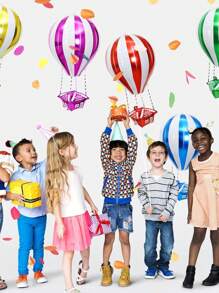 1 pieza Globo de helio con diseño de globo aerostático 4D, opciones de color rojo/rosa/azul/amarillo/verde, decoración para fiesta de cumpleaños, decoración de interiores y exteriores para celebraciones y fiestas