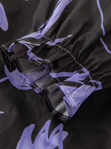 mini bala 女童公主裙，甜美网纱拼接龙年派对礼服 - 紫色 - 查看 8