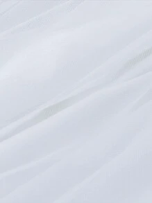 Women Long Tulle Tutu Skirt High Waist Layered A-Line Puff Mesh Skirt Floor Length Split Half-Dress Princess Skirt - 白色 - 查看 6