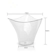 Set de 25/50 vasos de postre de plástico de 4 onzas, boles triangulares para helado y postre, boles de postre, vasos para aperitivos, boles para ensalada