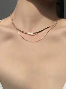 Fashion Short Necklace With Double Layer Design 18k GOLD Plating 925 Silver - Gold - View 7