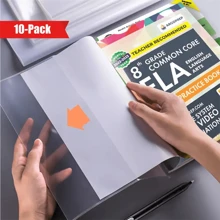 5/10pcs Transparent Plastic Book Covers, Self-Adhesive Closure, Transparent Book Covers For School, Waterproof And Wear-Proof Book Leather Covers A4, 16K, A5, Back To School, School Supplies - Clear - View 1