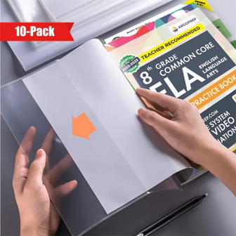 5/10 件透明塑料书套，自粘封口，学校用透明书套，防水耐磨书皮套 A4、16K、A5，返校，学校用品