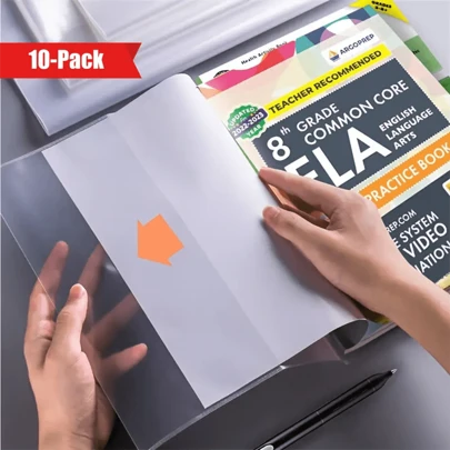 5/10pcs Transparent Plastic Book Covers, Self-Adhesive Closure, Transparent Book Covers For School, Waterproof And Wear-Proof Book Leather Covers A4, 16K, A5, Back To School, School Supplies