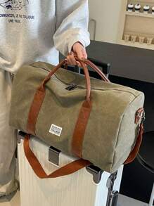 Vintage Style Large Capacity Travel Duffle Bag - Waterproof Canvas, Suitable For Sports, Gym And Camping Toiletry Bag Wash Bag Toiletry Travel Bag Makeup Storage Beach Beach Bag Vacation Holiday Essentials School Supplies Travel Essentials Ladies For College Dorm Bathroom For Suitcase Overnight Bag Gym Bag Weekend Bag Duffel Bag For Luggage Carry On Bag College Bag Luggage Bags Weekender Bag Hospital Bag Waterproof Bag Winter