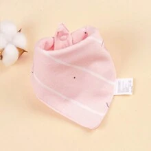 paquete de 5 baberos tipo bandana con diseño de conejito y lirio para bebés recién nacidos, paños para eructos de bebé