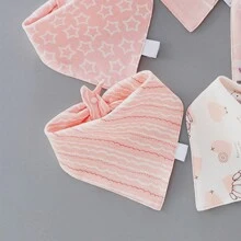 paquete de 5 baberos tipo bandana con diseño de conejito y lirio para bebés recién nacidos, paños para eructos de bebé