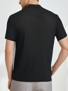 Camisa polo de manga corta para hombre talla grande, estilo básico vintage, moda