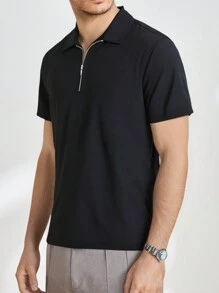 Camisa polo de manga corta para hombre talla grande, estilo básico vintage, moda