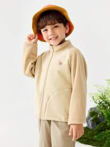 mini bala Kids' Fleece Jacket, Anti-Static Warm Outerwear For Spring
