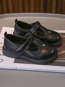 Girls' Leather Shoes, Soft Bottom Children Shoes, Toddler Flats, Round Toe Princess Shoes For Little Girls, Spring & Autumn - Black - View 7