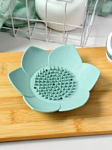 1 Pc Soap Box, TPR Material Lotus Soap Holder, Kitchen Bathroom Universal Punch-Free Household Drain Box Soap Box, Drainage Box Bathroom Accessories, Home Decoration