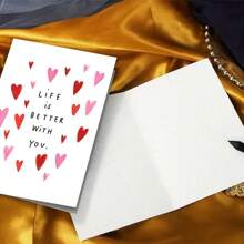 1pc (With You, Life Is Better), Conveys Love, The Positive Impact They Bring To Life. Valentine's Day, Anniversary, Valentine's Day Cards Express Each Other's Appreciation And Appreciation For Each Other's Existence. - Multicolor - View 9