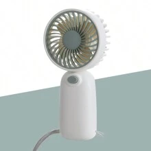 1 pieza Mini ventilador portátil a batería para volver al colegio, funciona con 2 pilas AAA (no incluidas), viene con cordón