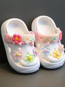 Zapatillas de niños Moda Lindos Sandalias de niña con flor Transpirables Antideslizantes Interior y Exterior Jardín Playa Sandalias Deportes Exteriores Turismo Vacaciones Calle Suela Blanda Zapatillas de bebé.