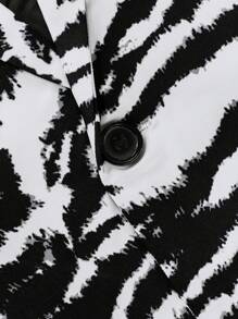 男士休闲条纹印花修身西装外套，长袖单扣西装