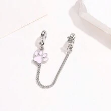 1 件精美多色时尚粉色爪印、小猫、心形、花朵、瓢虫圆形吊坠链，DIY 手链项链配饰 - 多色 - 查看 3