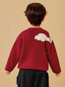 mini bala 儿童龙年针织毛衣,时尚又温暖的中国风设计 - 紅色 - 查看 4