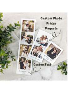 Imán personalizado con tira de fotos, recuerdo de foto familiar tipo cabina, regalo personalizado para compromiso, regalo del Día de San Valentín, para ella, para él, para mamá, para amigos, decoración del hogar, decoración, regalo personalizado