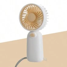 1 pieza Mini ventilador portátil a batería para volver al colegio, funciona con 2 pilas AAA (no incluidas), viene con cordón