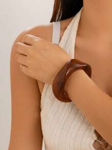 3 pièces Bracelets acryliques asymétriques transparents exagérés pour femmes, uniques et polyvalents