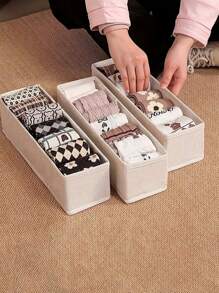 1pc Foldable Underwear And Tie Storage Box, Baby Clothing And Toy Storage Basket, Pants And Sweater Storage Box, Cabinet Drawer Storage Box, Underwear Storage Box, Home Decoration, Back To School Season, Student Dormitory Supplies.