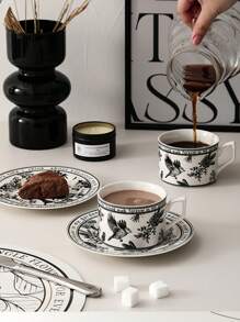 1 Set Premium Keramik Kaffeetassen, Geschenkverpackung, modisch und praktisch, Urlaubsgeschenk, Party-Geschirr, für Kaffeehaus-Betrieb, Kaffee-Zubehör, Einschulung