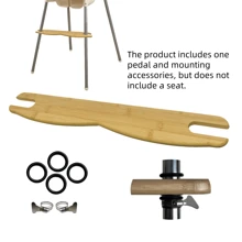 1 pièce Repose-pieds en bambou pour chaise haute avec sangles réglables - Repose-pieds en bois convenant pour une utilisation avec les accessoires de chaise haute Antilop